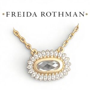 Freida Rothman Halo Pendant Necklace | Sterling Silver & 14K Gold Overlay